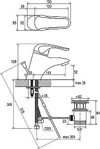 Смеситель для раковины Ravak Rosa RS 011.00 купить в интернет-магазине сантехники Sanbest