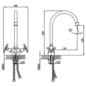 Смеситель для кухни Kaiser Crystal 28133 купить в интернет-магазине сантехники Sanbest