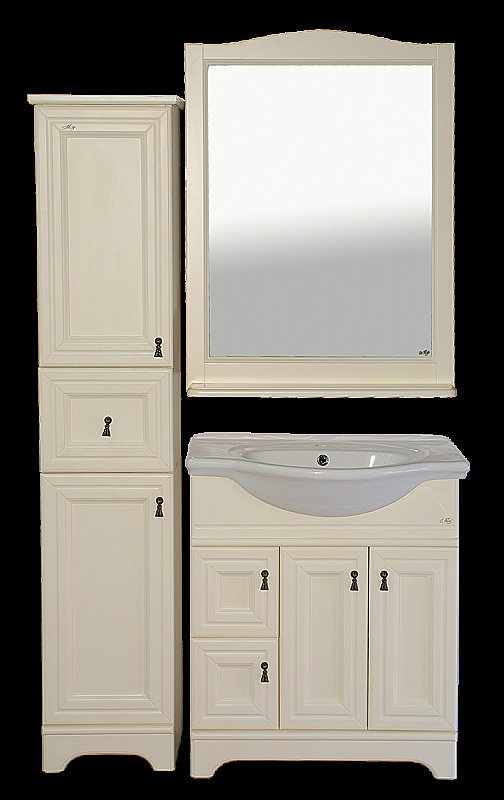 Зеркало Misty Лувр 75x100 слоновая кость в ванную от интернет-магазине сантехники Sanbest