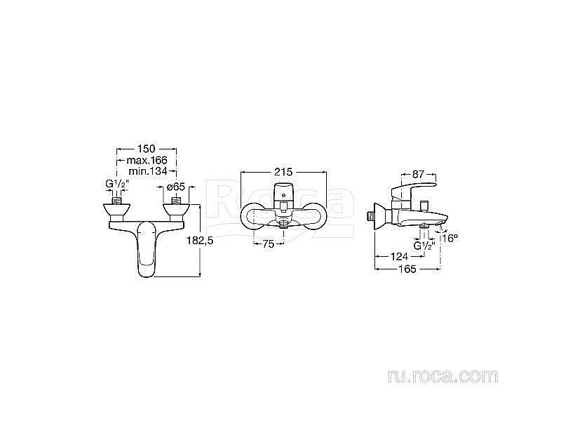 Смеситель для ванны Roca Monodin-N 5A0298C0M купить в интернет-магазине сантехники Sanbest