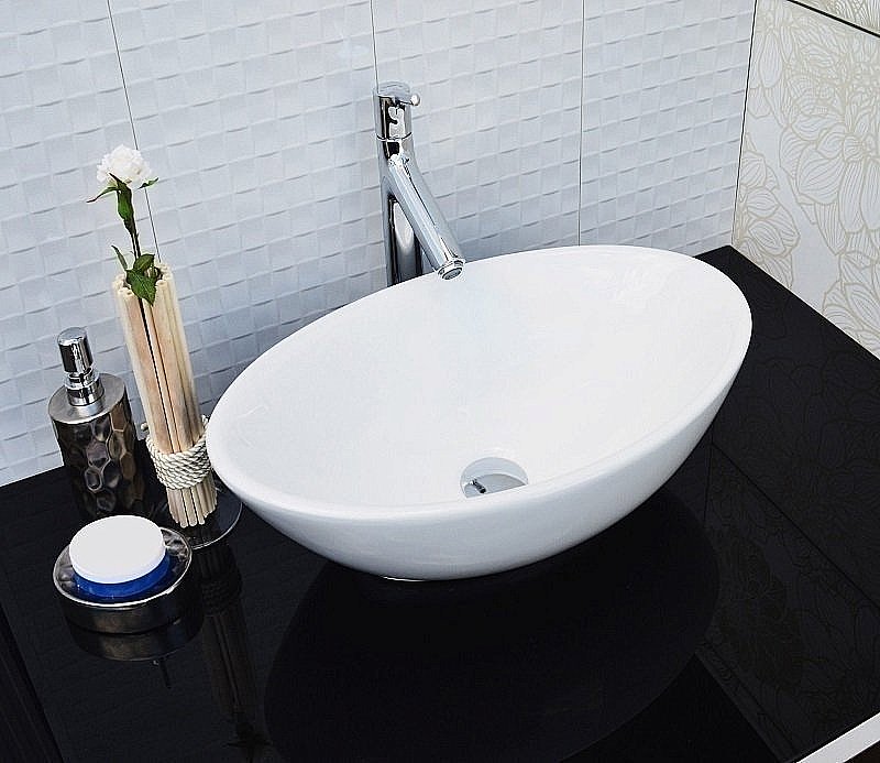 Раковина накладная Ceramalux N 52 9021 белая купить в интернет-магазине Sanbest
