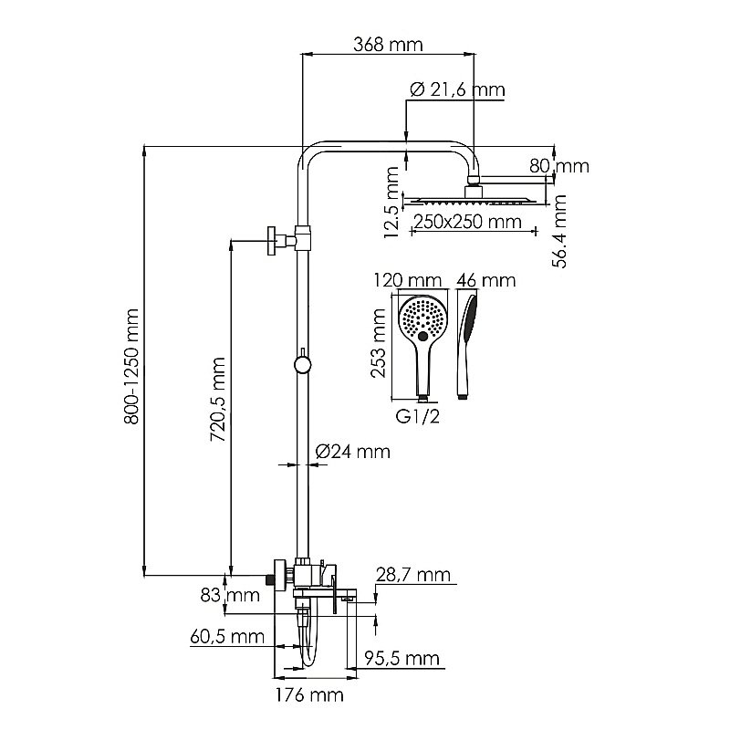 Душевая система WasserKraft Mindel 8500 SET2633 белый Soft-touch купить в интернет-магазине сантехники Sanbest