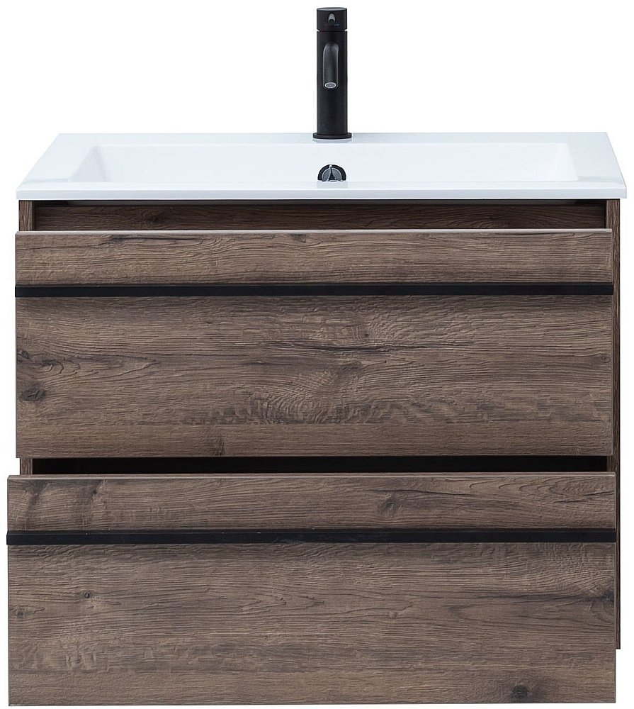 Тумба с раковиной Aquanet Lino 70 Дуб Веллингтон для ванной в интернет-магазине Sanbest