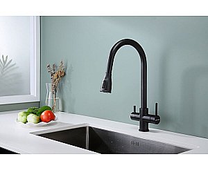 Смеситель для кухни Paulmark Lange La214212-BLM черный  купить в интернет-магазине сантехники Sanbest