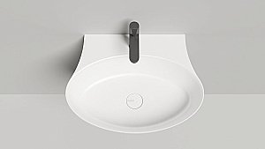 Раковина Salini ALDA WALL 01 140311G 58 из искусственного камня S-Sense, белая глянцевая купить в интернет-магазине Sanbest