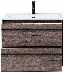 Тумба с раковиной Aquanet Lino 70 Дуб Веллингтон для ванной в интернет-магазине Sanbest