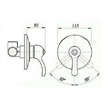 Смеситель для душа Magliezza Grosso Bianco 50133 бронза купить в интернет-магазине сантехники Sanbest