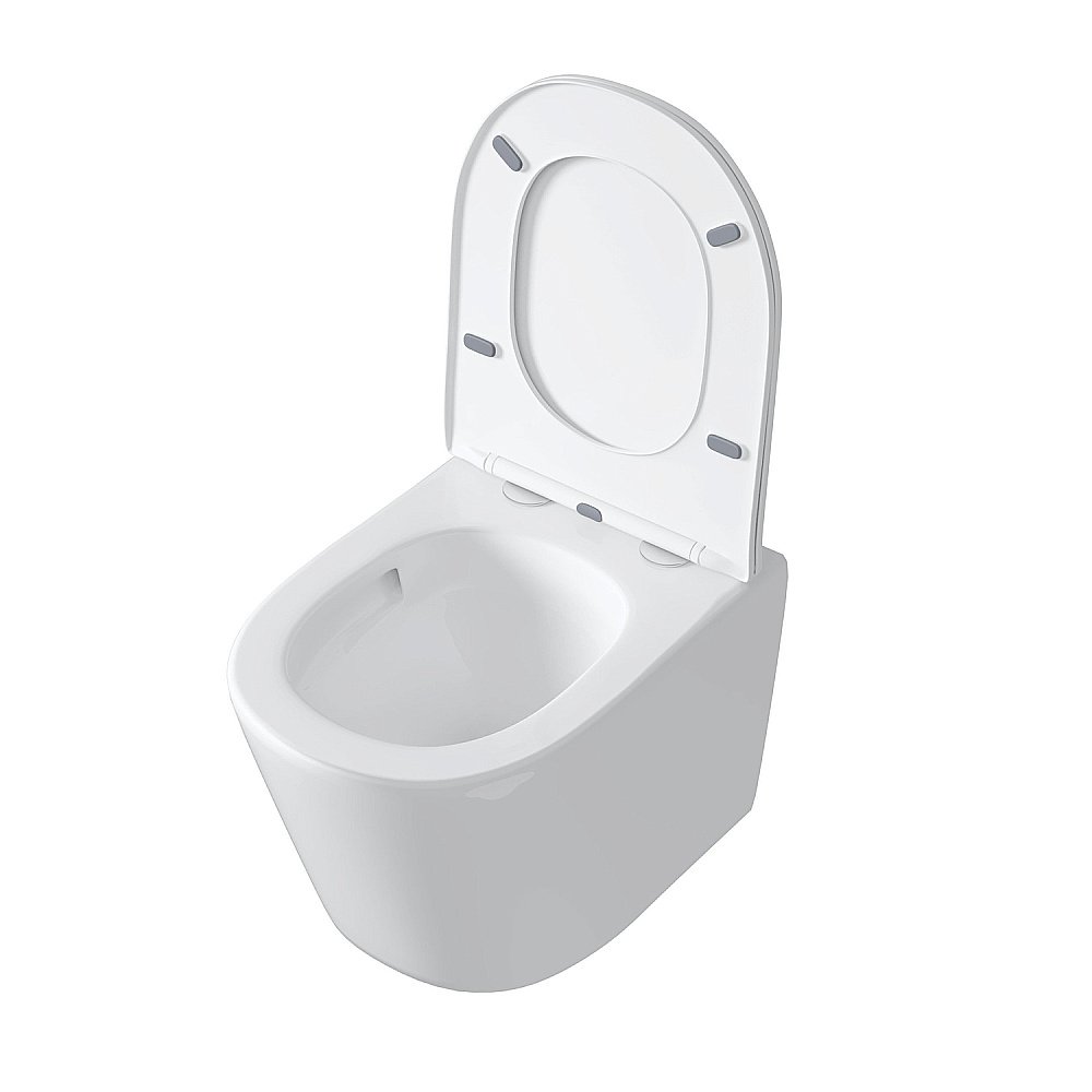 Унитаз подвесной Grossman Tornado GR-4477SQ  безободковый, с крышкой микролифт, слив-торнадо, белый купить в интернет-магазине Sanbest