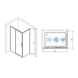 Душевой уголок RGW Leipzig LE-41-1B (LE-12B+Z-060-2B) 100x90 341241109-014 стекло прозрачное/профиль черный купить в интернет-магазине Sanbest