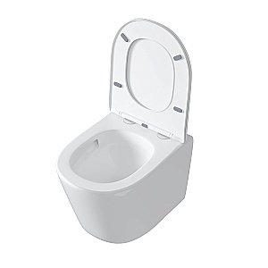 Унитаз подвесной Grossman Tornado GR-4477SQ  безободковый, с крышкой микролифт, слив-торнадо, белый купить в интернет-магазине Sanbest