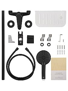 Смеситель для ванны с душевым гарнитуром WONZON & WOGHAND ALFA WW-AE3201-MB черный матовый купить в интернет-магазине сантехники Sanbest