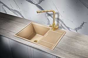 Мойка кухонная Milacio Navarra 65 Cuarzo MC.77064 бежевая купить в интернет-магазине сантехники Sanbest