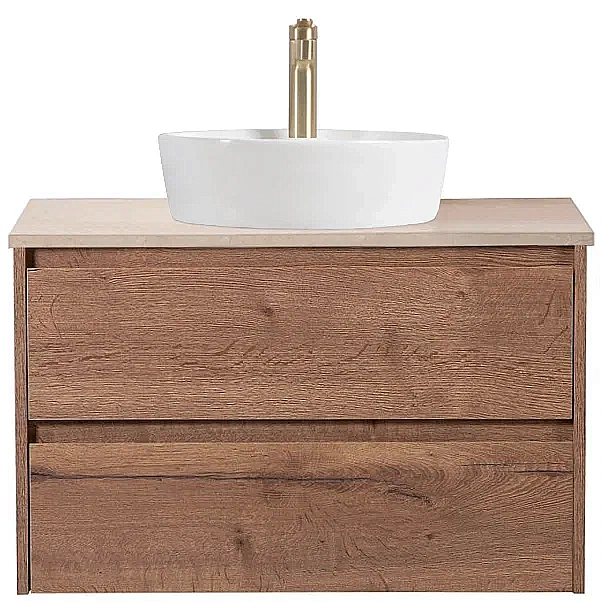Тумба с раковиной и столешницей BelBagno KRAFT 80 KRAFT80RT-KEPMCO-1306-SET дуб табак для ванной в интернет-магазине Sanbest
