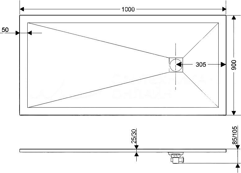 Душевой поддон RGW Stone Tray ST-Co 16152012-10 100x120 серый купить в интернет-магазине Sanbest