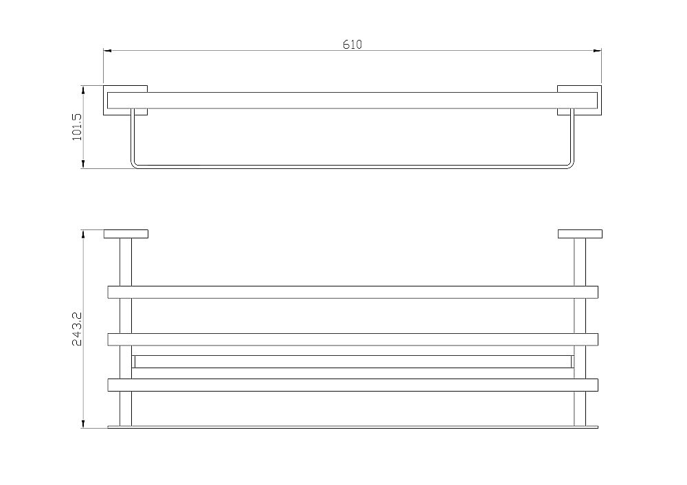 Полотенцедержатель с полкой WONZON & WOGHAND FLAT, Хром (WW-9781) купить в интернет-магазине сантехники Sanbest