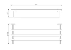 Полотенцедержатель с полкой WONZON & WOGHAND FLAT, Хром (WW-9781) купить в интернет-магазине сантехники Sanbest