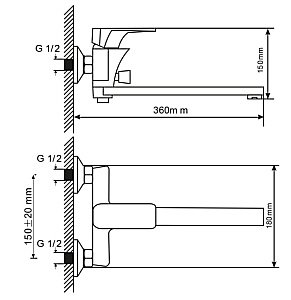Смеситель для ванны MIXLINE ML 530478 купить в интернет-магазине сантехники Sanbest