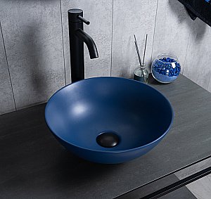 Раковина накладная Gid 9081bum синяя матовая купить в интернет-магазине Sanbest