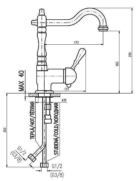 Смеситель для кухни RAV-Slezak LABE L008.5/8SM купить в интернет-магазине сантехники Sanbest