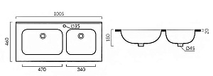 Раковина Grossman GR-3040-2 белая купить в интернет-магазине Sanbest