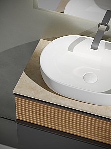 Тумба с раковиной Sancos DELTA 80 со столешницей, дуб красный/графит для ванной в интернет-магазине Sanbest