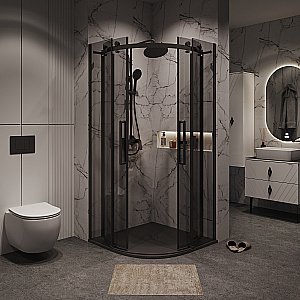 Душевой уголок Grossman Classic 301.K33.04.9090.21.10 90x90 стекло тонированное/профиль черный матовый купить в интернет-магазине Sanbest