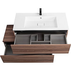 Нижняя тумба Cezares SLIDER-1000-1C-PI-NA-P орех дымчатый для ванной в интернет-магазине сантехники Sanbest