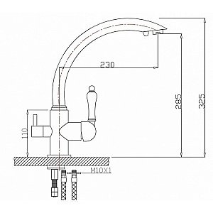 Смеситель для кухни Zorg Sanitary ZR 314 YF-33 Черный купить в интернет-магазине сантехники Sanbest