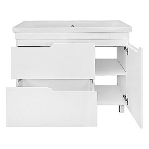 Тумба с раковиной Loranto KANTRI CS00097259 100/2Н раковина Фостер 100, белый глянец для ванной в интернет-магазине Sanbest