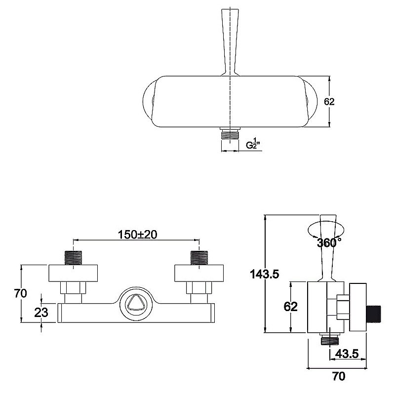 Смеситель для душа Kaiser Vista 65177 купить в интернет-магазине сантехники Sanbest