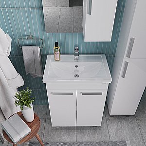 Тумба с раковиной Grossman НЕО 106027-1K 60 белая для ванной в интернет-магазине Sanbest