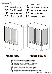 Шторка для ванны Radaway Vesta DWJ+S 180x75 купить в интернет-магазине Sanbest
