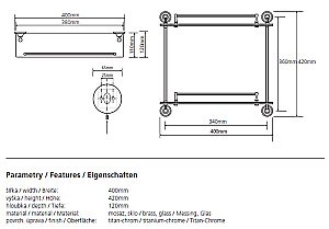 Полка стеклянная Bemeta Retro 144202128 40 купить в интернет-магазине сантехники Sanbest