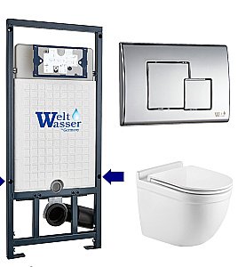 Унитаз с инсталляцией WeltWasser MARBERG 507 + HEIMBACH 043 GL-WT + MAR 507 SE-CR купить в интернет-магазине Sanbest