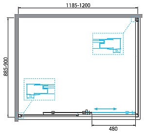 Душевой уголок BelBagno DUE-AH-1-120/90-C-CR 120х90 стекло прозрачное/профиль хром купить в интернет-магазине Sanbest