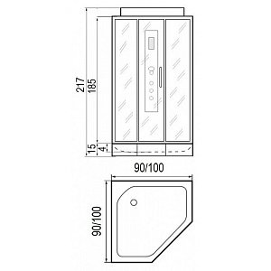 Душевая кабина RIVER PENTA 100 купить в интернет-магазине Sanbest