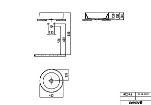 Накладная раковина Creavit Nice NC045-00CB00E-0000 45 белая купить в интернет-магазине Sanbest
