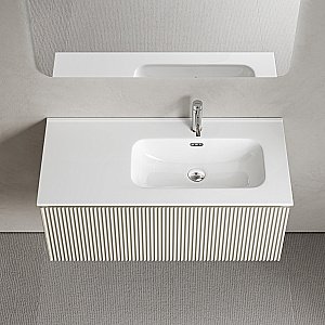 Тумба с раковиной Sancos Snob R 1.0 SNR1.0100LCE/SNR1.0100RCE Beige Soft для ванной в интернет-магазине Sanbest