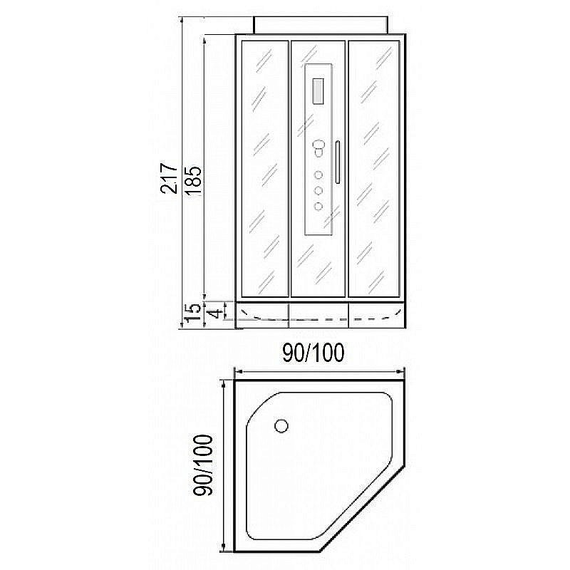 Душевая кабина RIVER PENTA 100 купить в интернет-магазине Sanbest