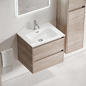 Тумба с раковиной Sancos Libra 60 LB60EG дуб галифакс натуральный для ванной в интернет-магазине Sanbest