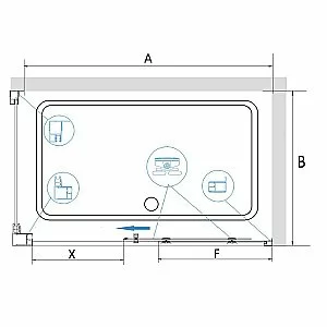 Душевой уголок RGW CL-48B (CL-14B + Z-050-1B) 100x60 стекло прозрачное/профиль черный купить в интернет-магазине Sanbest