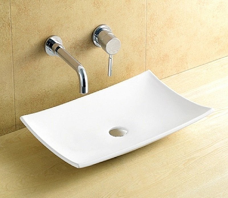 Раковина накладная Ceramalux N 60 78123А белая купить в интернет-магазине Sanbest