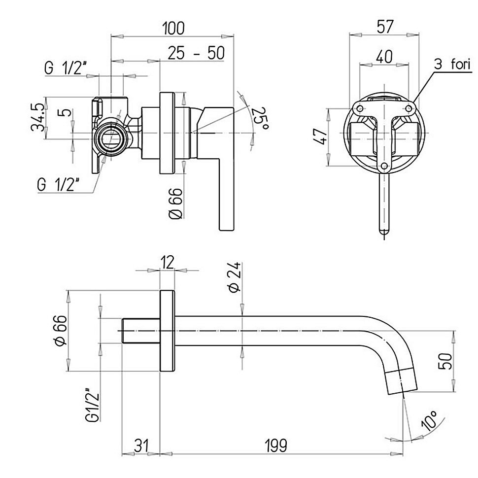 Смеситель для раковины PAINI Brera 74PJ208 золото матовое купить в интернет-магазине сантехники Sanbest