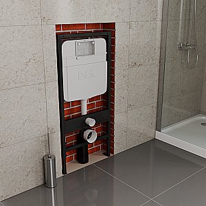 Унитаз подвесной с инсталляцией D&K Quadro DS1511602 белый/кнопка белая, безободковый, с крышкой микролифт купить в интернет-магазине Sanbest