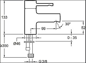 Cмеситель для раковины Jacob Delafon CUFF E98297-CP купить в интернет-магазине сантехники Sanbest