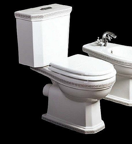 Унитаз Boheme Vogue 941-CH с узором хром, с бачком купить в интернет-магазине Sanbest