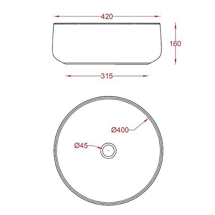 Раковина накладная Artceram Cognac 42 COL001 17 00 Nero Matt купить в интернет-магазине Sanbest