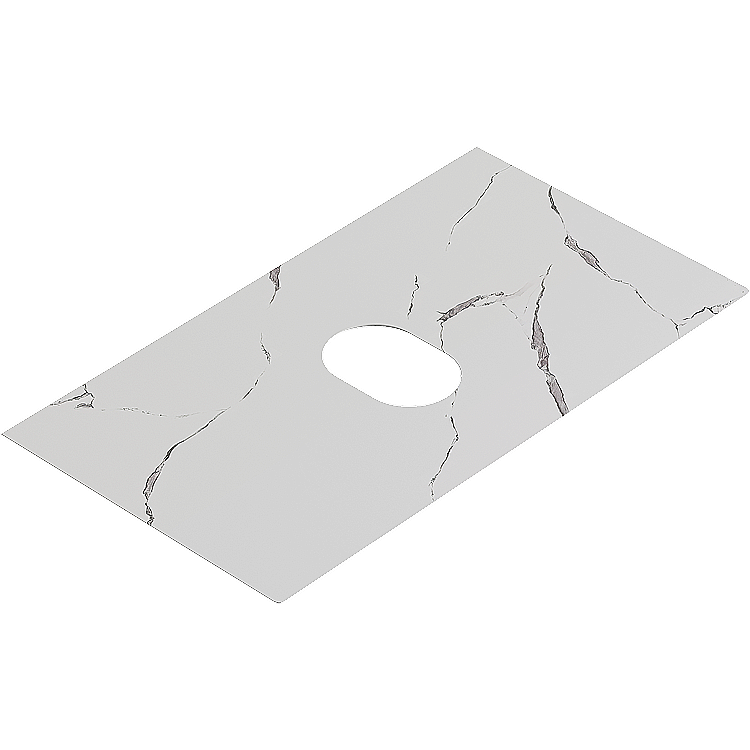 Столешница из керамогранита Aqwella Geometria 814х476мм, мрамор белый для ванной в интернет-магазине сантехники Sanbest