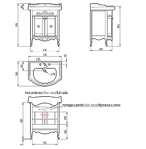 Тумба с раковиной Migliore Bella 73 Noce Napoli для ванной в интернет-магазине Sanbest