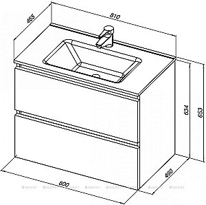 Тумба с раковиной De Aqua Ариетта NEW 265581 80 для ванной в интернет-магазине Sanbest